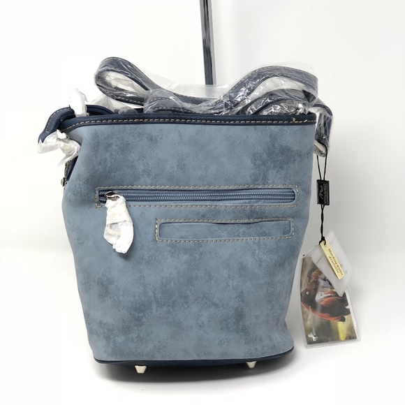 Montana West Concho Bucket Shape Crossbody Blue - Picture 3 of 6